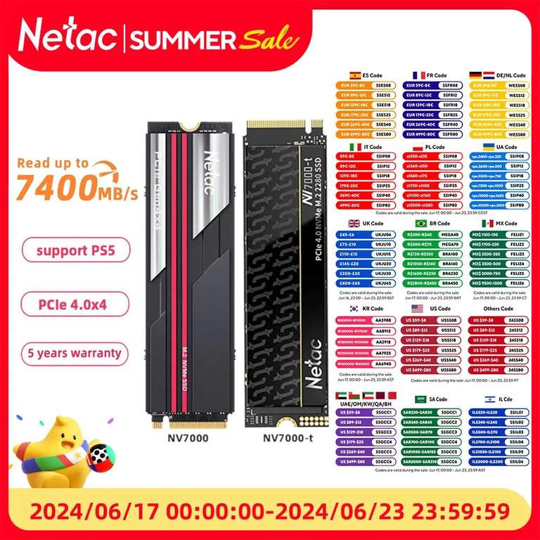 SSD Netac NV7000 2TB (NVME, PCIE4.0)