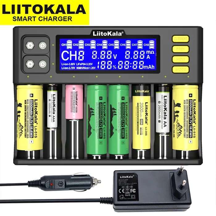 Зарядное устройство для аккумуляторных батареек LiitoKala Lii-S8-CAR (с Озон картой, из-за рубежа)