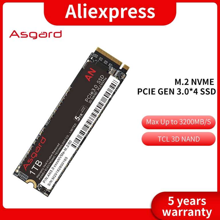 SSD Asgard M2 PCIe NVME 1 ТБ