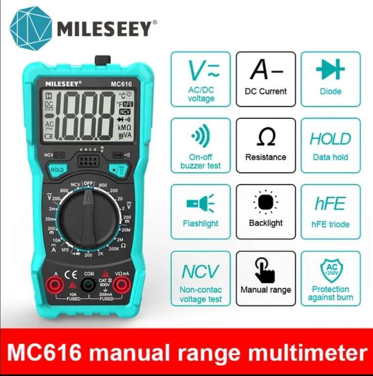 Цифровой мультиметр Mileseey NCV MC616