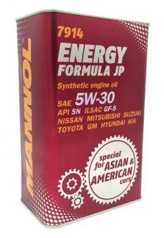 Синтетическое моторное масло Mannol Energy Formula JP 5W-30, 4 л