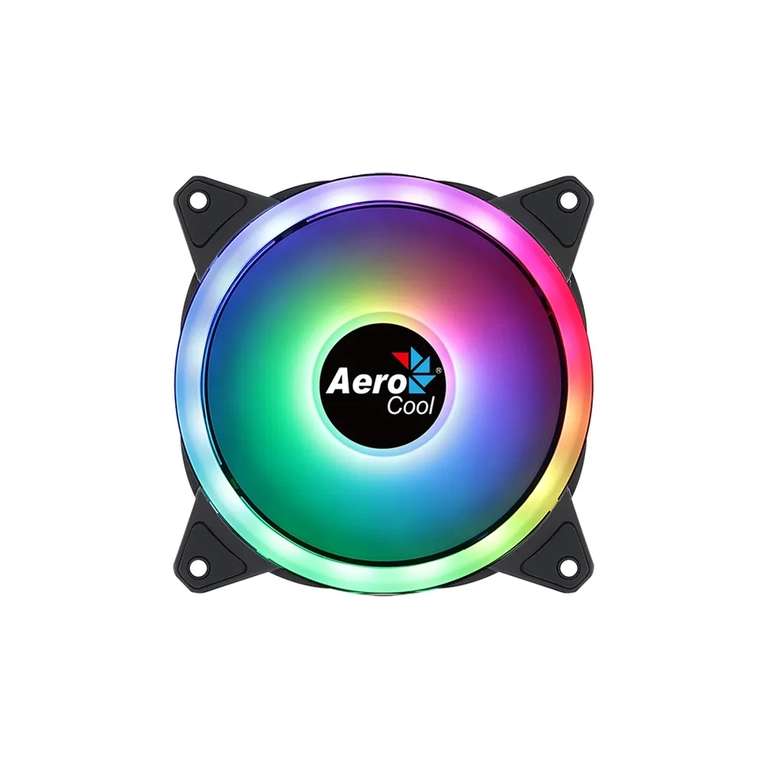 Корпусный вентилятор Aerocool Duo 12, ACF3-DU10217.11 (RGB, 120x120 мм, 6 pin, 1000 об/мин - 1000 об/мин, 19.7 дБ ) (c Ozon Картой)