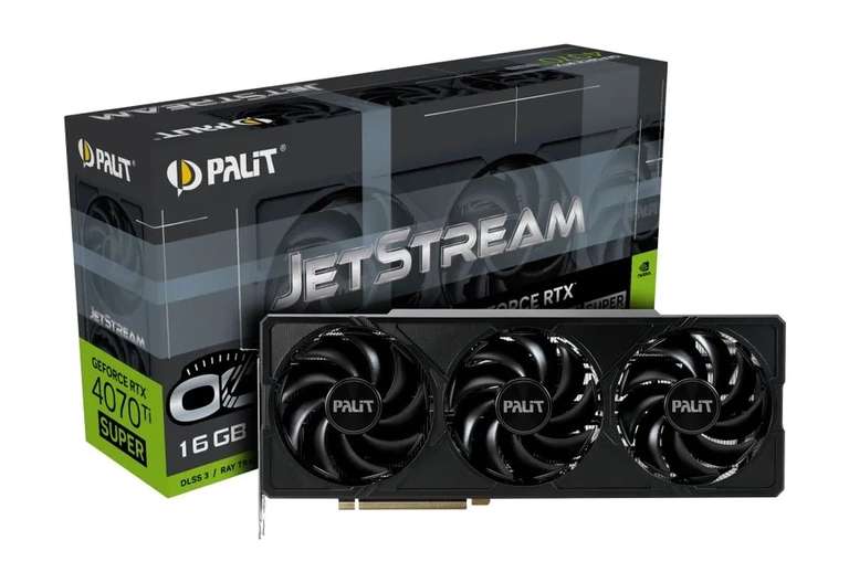 Palit Видеокарта GeForce RTX 4070 Ti SUPER JetStream OC 16 ГБ (NED47TSS19T2-1043J)