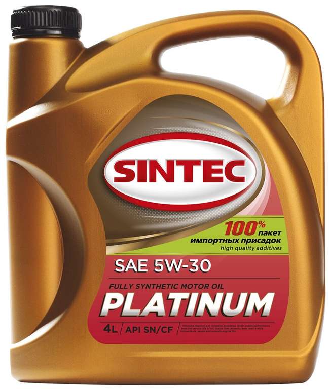 Синтетическое моторное масло SINTEC PLATINUM 5W-30 Sn/Cf, 4 л