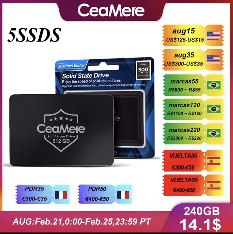 SSD CeaMere 240Gb 5 штук
