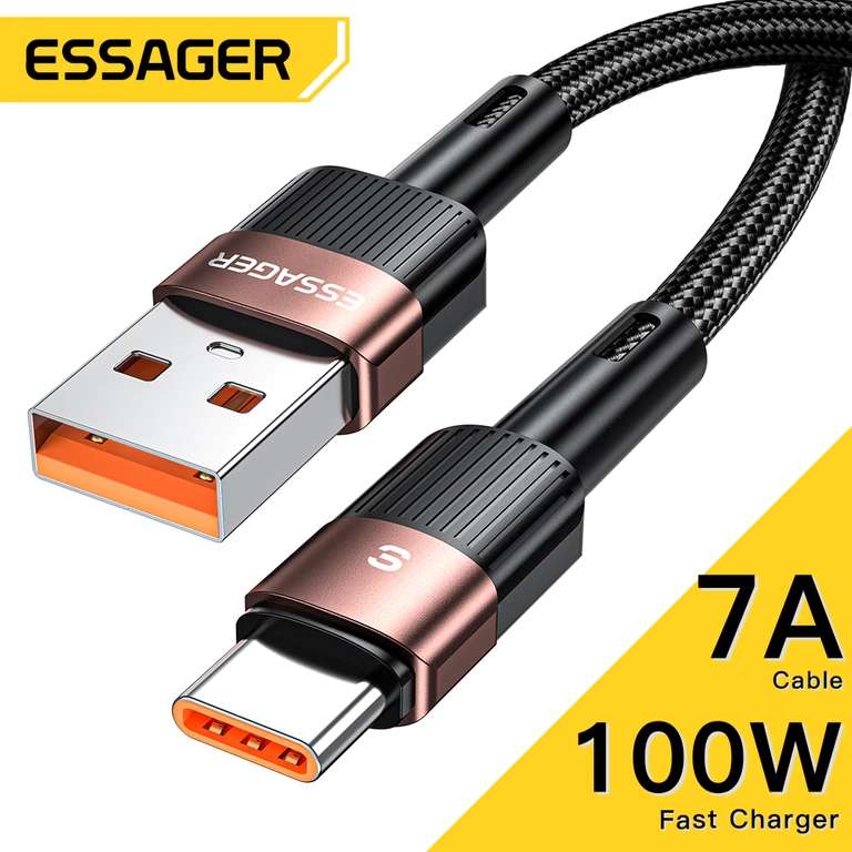 Essager кабель зарядки Type-c, 7a, 100w, 1m (OPPO / Oneplus / Realme / Huawei / Honor)