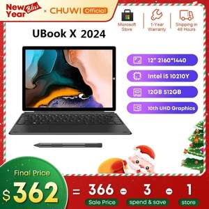 Ноутбук-трансформер Chuwi UBook X 2024, 12", 2K, IPS, Intel I5, 12/512 Гб, windows 11