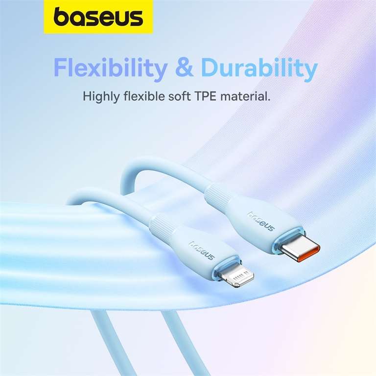 Кабель Baseus "USB-C–Lightning" для iPhone, 1.2м, 20 Вт (4 цвета)