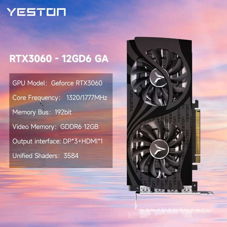 Видеокарта YESTON NVIDIA Geforce RTX 3060 GDDR6