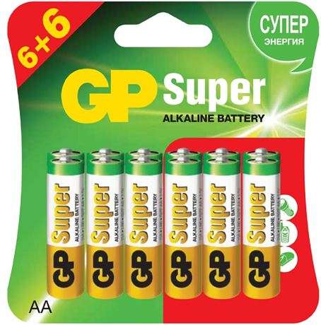 Батарейки GP Super AA LR6, 12 шт. (батарейки GP Super Alkaline AAA LR03, 12 шт., в описании)
