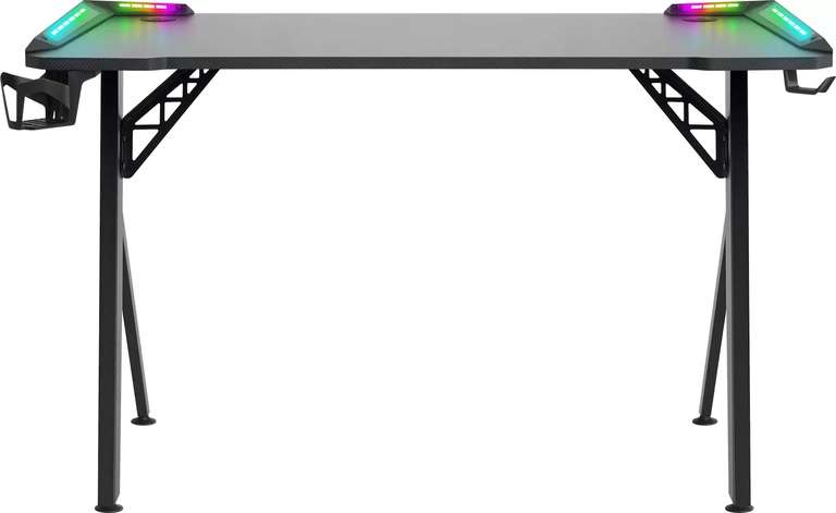 Стол игровой Defender Electro RGB с подставкой под кружку и подвесом под гарнитуру, чёрный