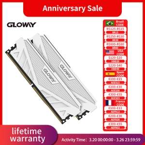 Оперативная память Gloway ddr4 3200 mhz (16 Гб x 2) белые