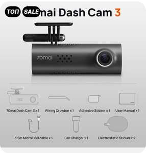 Видеорегистратор 70mai Dash Cam 3 M200 с ночным видением и поддержкой Wi-Fi