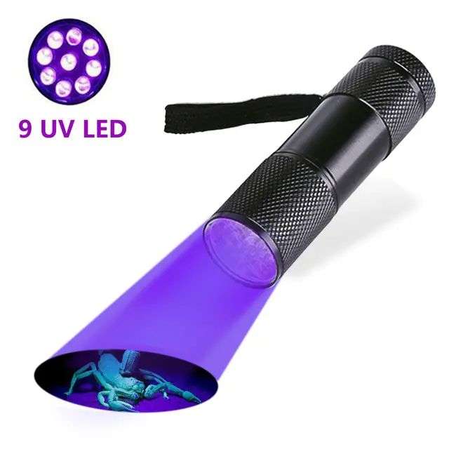 Ультрафиолетовый фонарик на 9 светодиодах