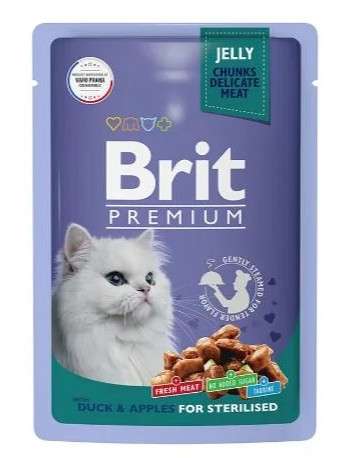[Москва, Барнаул, Липецк, НН] Корм для кошек влажный Brit premium 85г