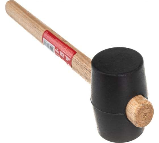 Резиновая черная киянка с деревянной ручкой 230г Зубр МАСТЕР 2050-40_z01