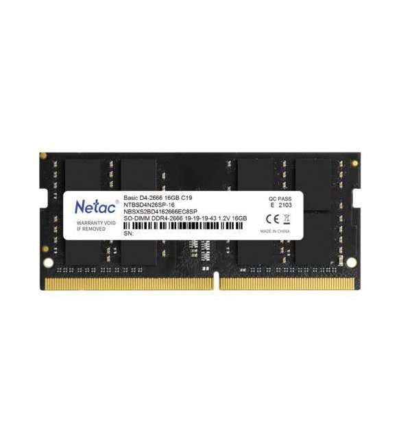 Оперативная память Netac DDR4 1x16Gb SO-DIMM 2666MHz (NTBSD4N26SP-16)
