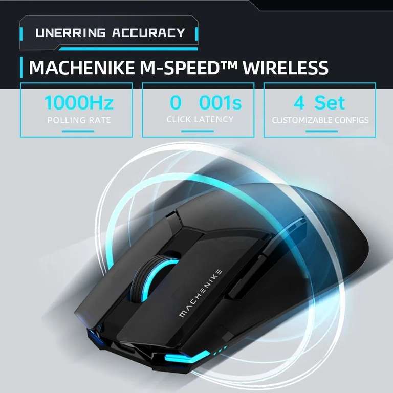 Мышь игровая Machenike M7 Pro (PAW3104, 8000 dpi, RGB, Type-C), из-за ...