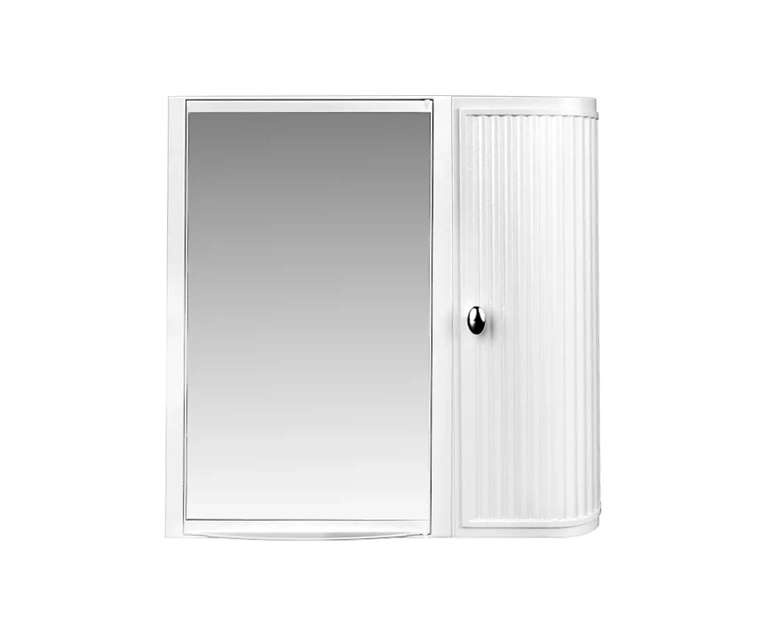 Шкаф с зеркалом для ванной ВК Hilton Premium Right (снежно-белый)
