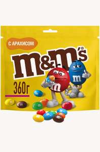 Драже M&M's с арахисом и молочным шоколадом, 360 г