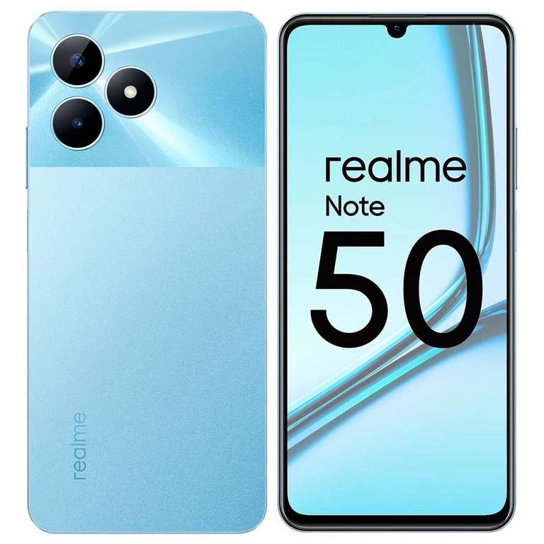 Смартфон Realme Note 50, черный и голубой, 4/128 Гб (при оплате по OZON карте)
