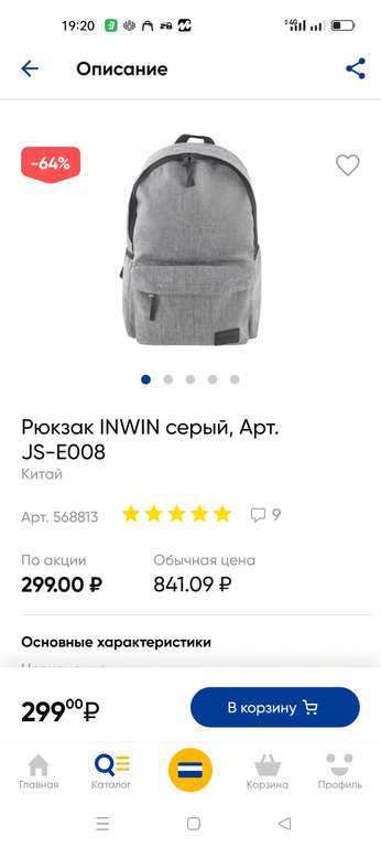 Рюкзак INWIN серый, Арт. JS-E008
