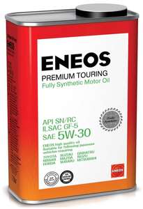 Синтетическое моторное масло ENEOS Premium touring SN 5w-30. 4 л.