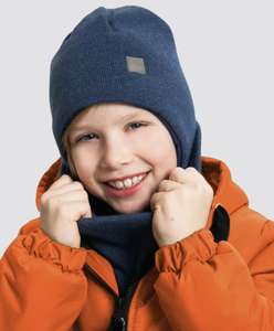 Комплект Hohloon: детская шапка на завязках и снуд (р-ры 42-50, с Вайлдберриз Кошельком)
