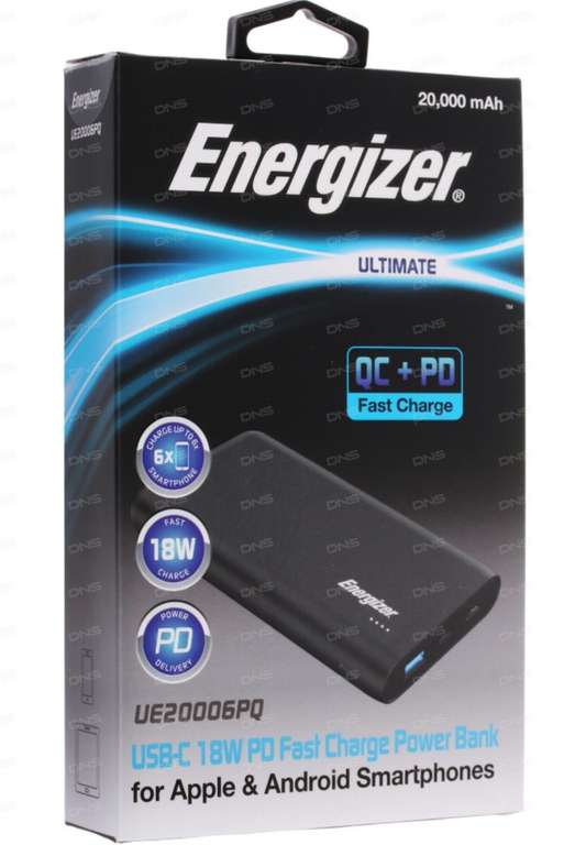 Портативный аккумулятор Energizer UE20006PQ черный