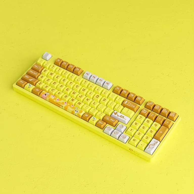 Механическая клавиатура AKKO 3098S SpongeBob Bundle RGB JDA profile CS Starfish, желтый (цена с Озон Картой)