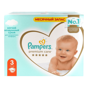 Подгузники Pampers Premium Care 3 (6-10 кг) 148 шт.