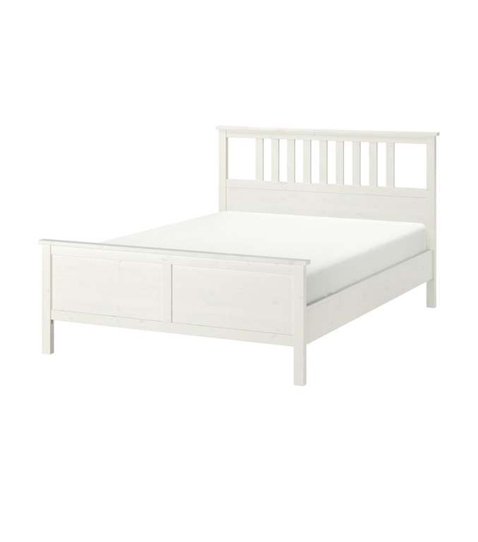 Кровать ИКЕА ХЕМНЭС, спальное место 200х160 см, цвет: белая морилка