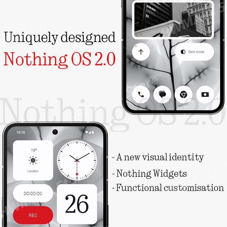Смартфон Nothing Phone 2, Глобальная версия, 12+256Гб черный и белый цвет