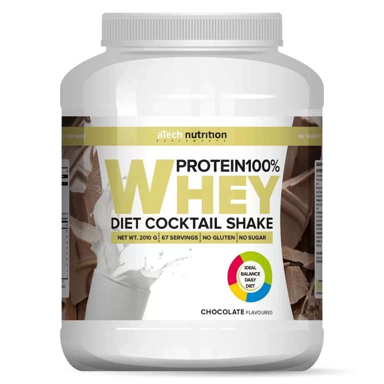 Протеин Whey Protein 100%, aTech Nutrition 2010 гр., шоколад с 40% возвратом бонусами спасибо