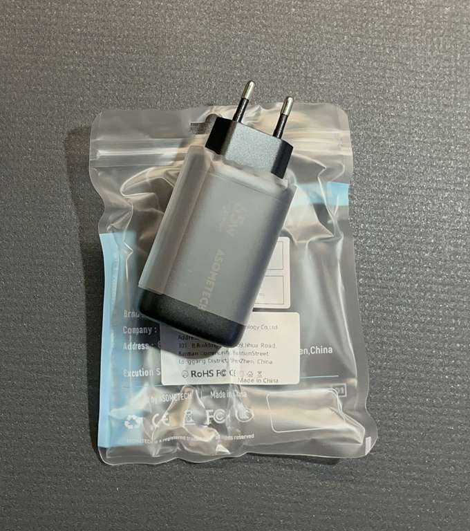 Зарядное устройство ASOMETECH GaN USB Type-C, 65 Вт