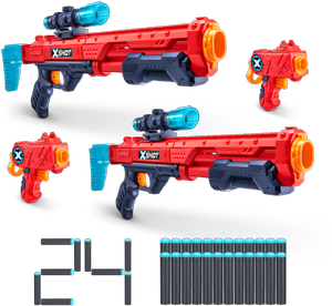 Набор бластеров X-Shot Excel double hawk eye blaster double micro blaster, 36278, 4 предмета