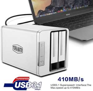 DAS TerraMaster D2-310, USB Type-C, аппаратный RAID