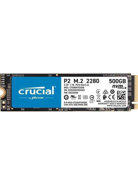 SSD диск Crucial P2 CT500P2SSD8 500GB + 250 gb в описании