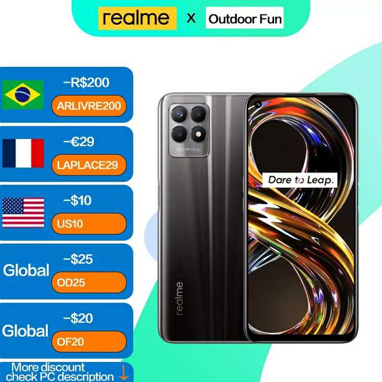 Смартфон Realme 8i 4+128 GB (NFC, IPS, 120 Гц, MTK G96)
