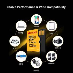 Kodak Micro SD Card 128 Гб TF Card U3 A1 V30 за 18.99$