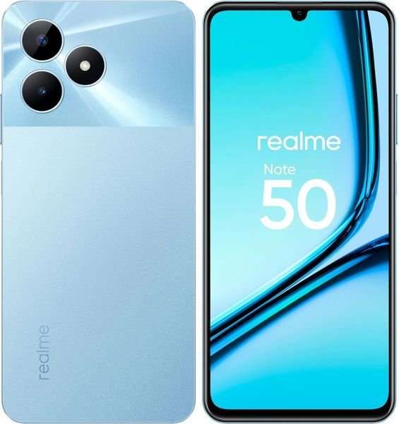 Смартфон Realme Note 50, 4/128 Гб, черный и голубой