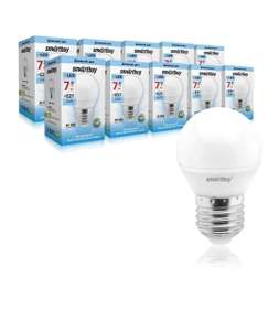 Распродажа осветительных приборов Smartbuy, например, светодиодная лампа Е27 7Вт (10 шт.)