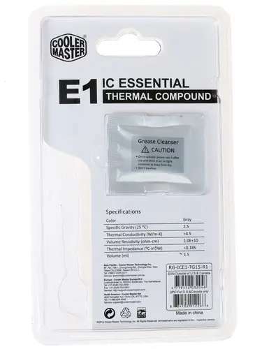 Термопаста Cooler Master IC Essential E1 (RG-ICE1-TG15-R1) (шприц, 3 г, теплопроводность 4.5 Вт/мК)