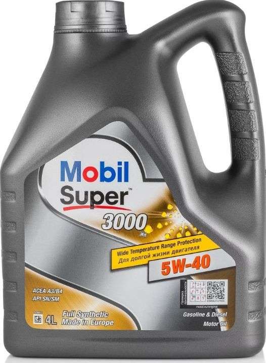 [Ессентуки] Моторное масло MOBIL Super 3000 X1 5W-40 4л. синтетическое