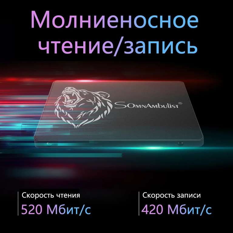 Внутренний SSD диск Somnambulist 512 ГБ (цена по ozon-карте, из-за рубежа)