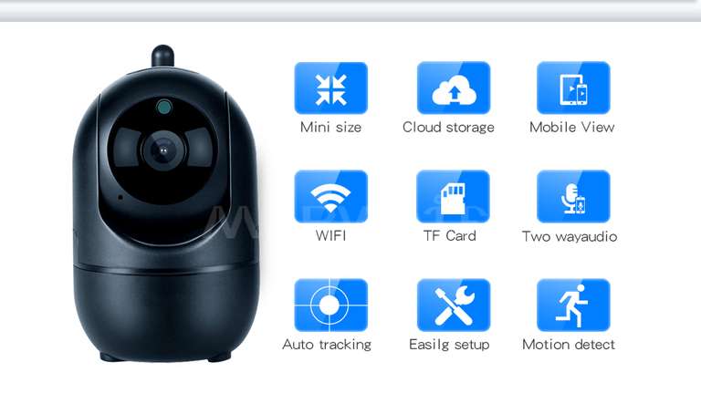 Беспроводная IP-камера видеонаблюдения, 1080P, Wi-Fi