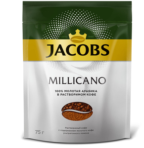 Кофе молотый в растворимом Jacobs Millicano, пакет, 200 г