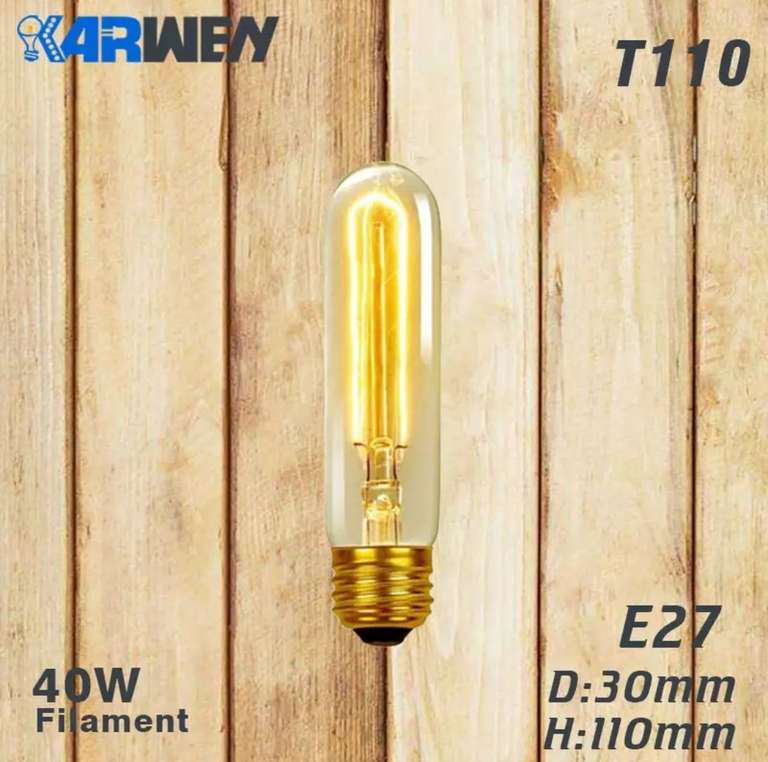 Лампа накаливания Эдисона E27 в стиле ретро, 40 Вт