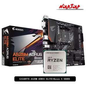 Комплект GIGABYTE A520M AORUS + AMD Ryzen 5600X