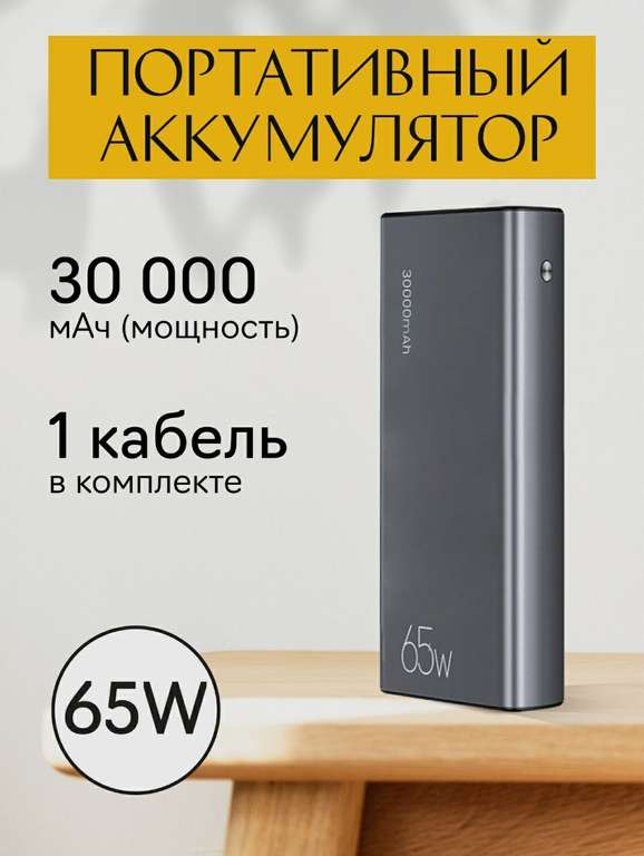 Внешний аккумулятор Usams 30000 65w (цена с ozon картой)